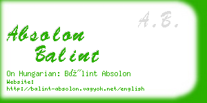 absolon balint business card